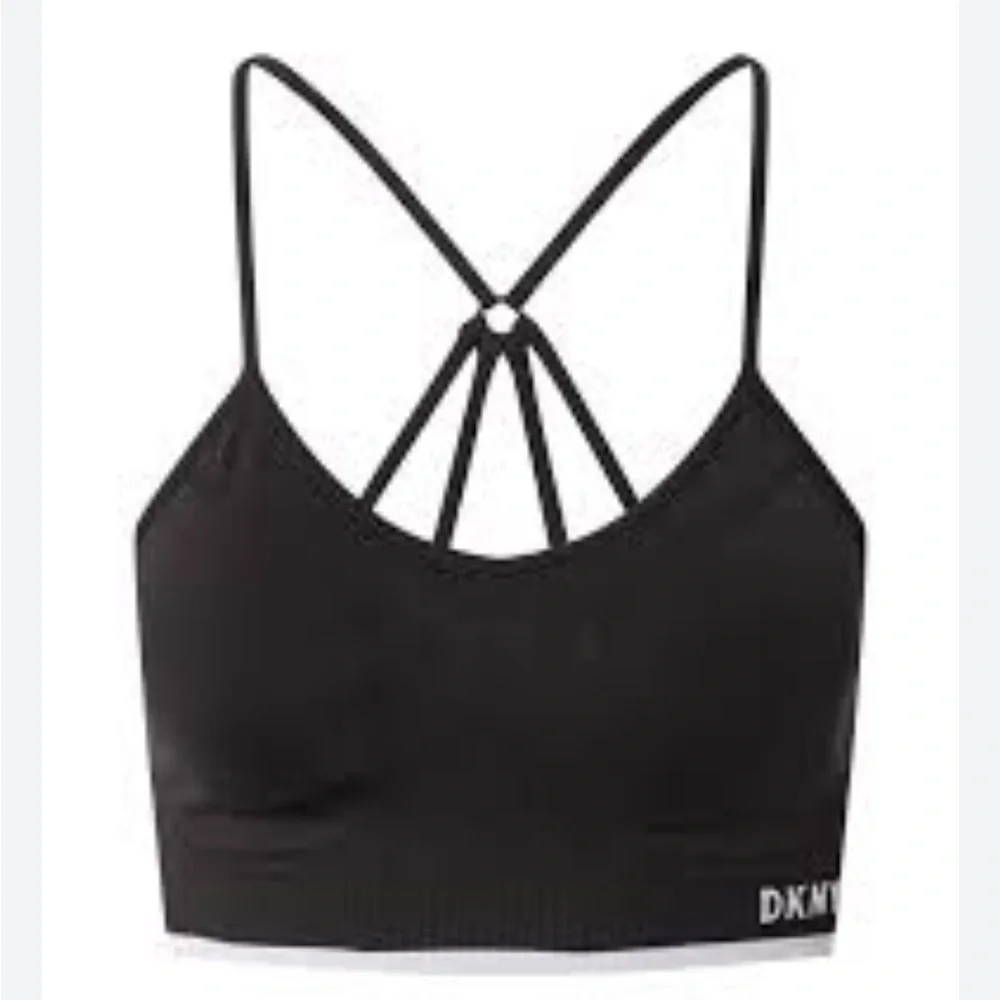 DKNY Sport Womens Black Strappy Seamless Low-Impact Padded Sports Bra Si… #7